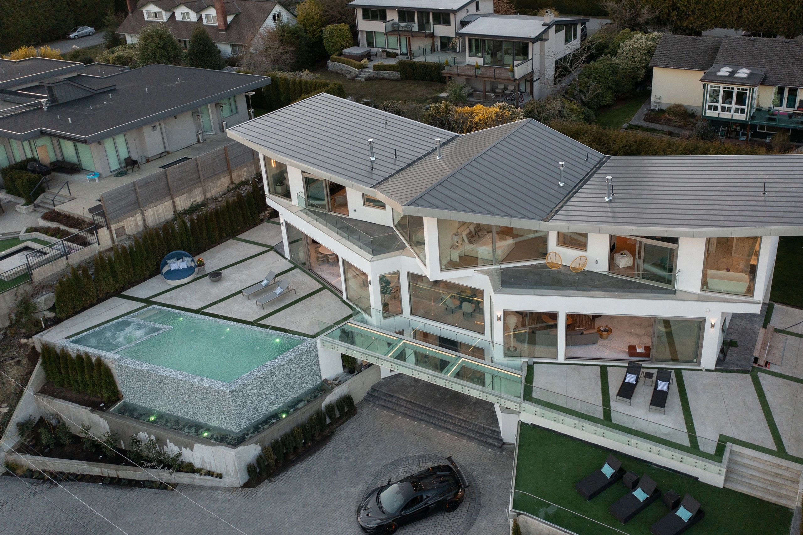 West Vancouver residence, aerial view