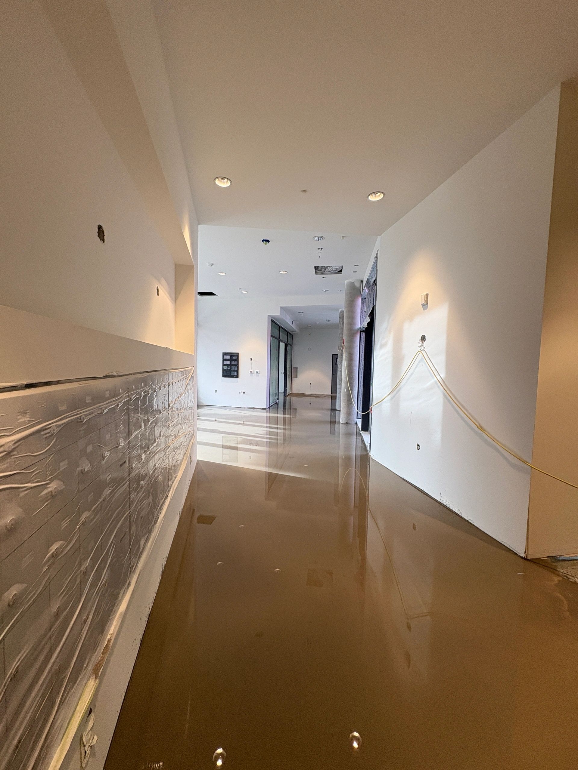 Tile installation in progress